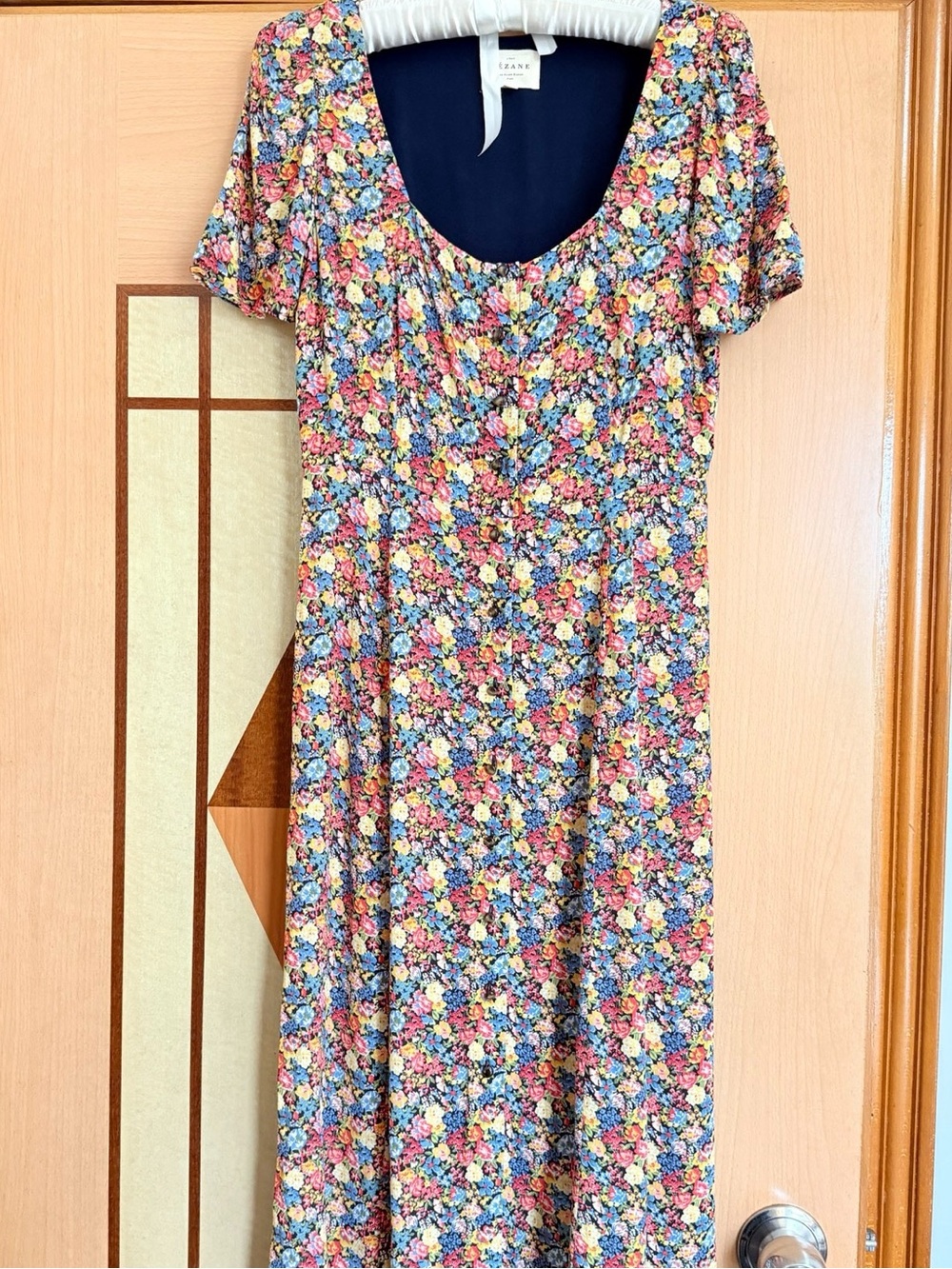 Sezane Floral Maxi Dress in Pink, Blue, Yellow